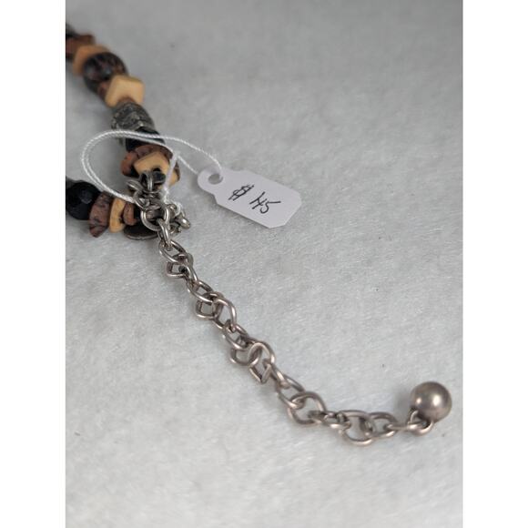 Vintage Chico's necklace 2" pendant necklace 27- 20 .5" GUCEarthy assorted beads - Picture 6 of 7